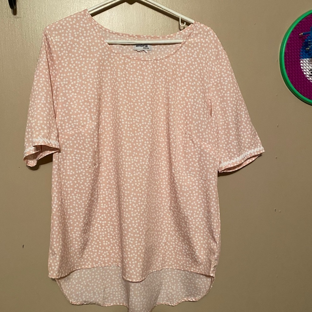 Pink shirt with hearts